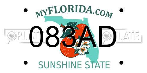 083AD Florida License Plate