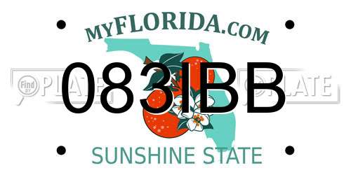 083IBB Florida License Plate