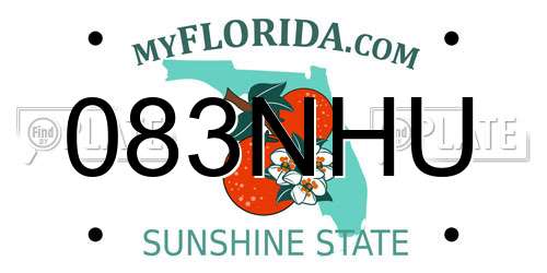 083NHU Florida License Plate