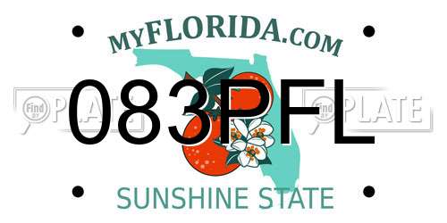 083PFL Florida License Plate