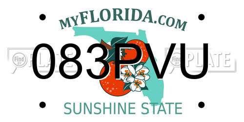 083PVU Florida License Plate