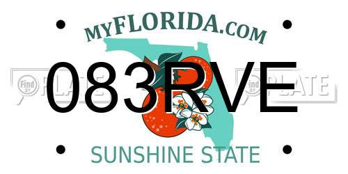 083RVE Florida License Plate