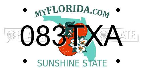 083TXA Florida License Plate