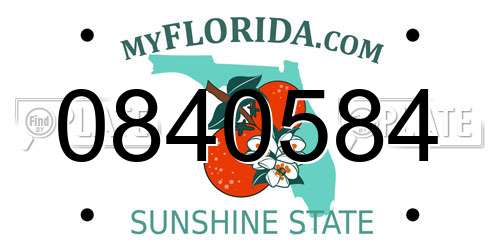 0840584 Florida License Plate