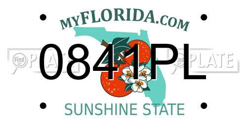 0841PL Florida License Plate