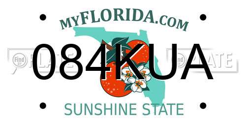 084KUA Florida License Plate