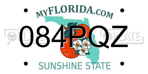 084PQZ Florida License Plate