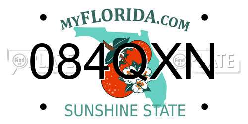 084QXN Florida License Plate