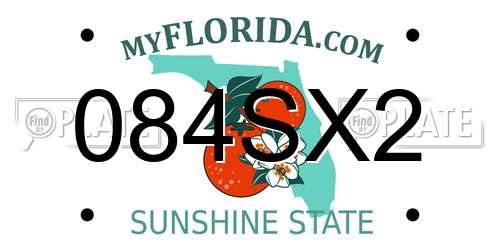 084SX2 Florida License Plate