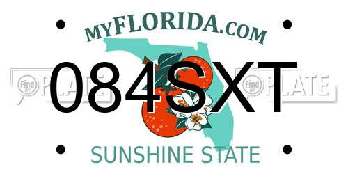 084SXT Florida License Plate