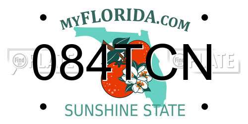 084TCN Florida License Plate