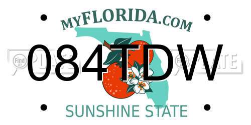 084TDW Florida License Plate