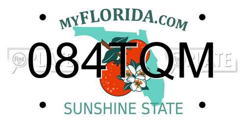 084TQM Florida License Plate