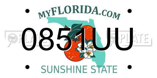 0851UU Florida License Plate