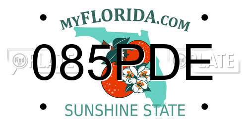 085PDE Florida License Plate