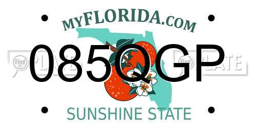 085QGP Florida License Plate