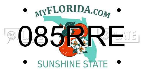 085RRE Florida License Plate