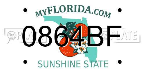 0864BF Florida License Plate