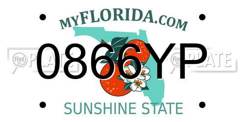 0866YP Florida License Plate