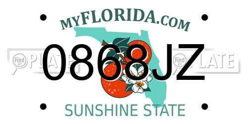0868JZ Florida License Plate
