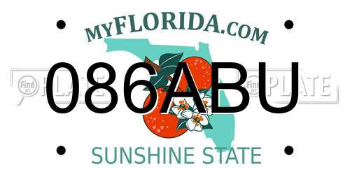 086ABU Florida License Plate