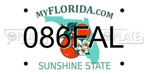 086FAL Florida License Plate