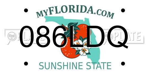 086LDQ Florida License Plate