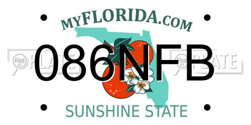 086NFB Florida License Plate