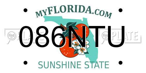 086NTU Florida License Plate