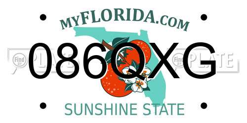 086QXG Florida License Plate
