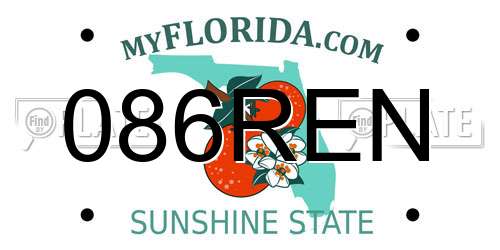 086REN Florida License Plate