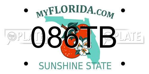 086TB Florida License Plate
