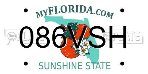 086VSH Florida License Plate