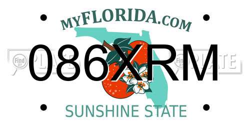 086XRM Florida License Plate