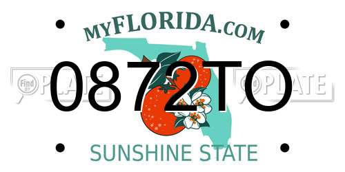 0872TO Florida License Plate