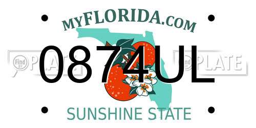 0874UL Florida License Plate