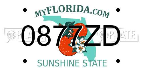 0877ZD Florida License Plate
