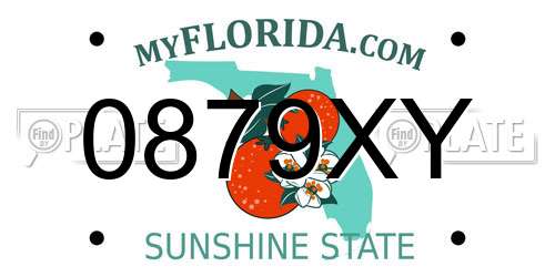 0879XY Florida License Plate