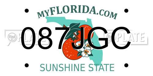 087JGC Florida License Plate