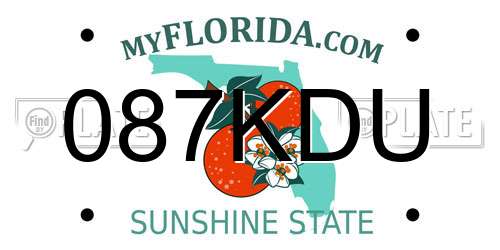 087KDU Florida License Plate