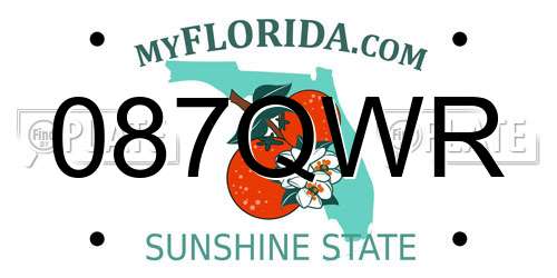 087QWR Florida License Plate