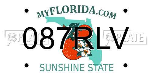 087RLV Florida License Plate