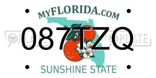 087TZQ Florida License Plate
