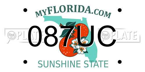087UC Florida License Plate