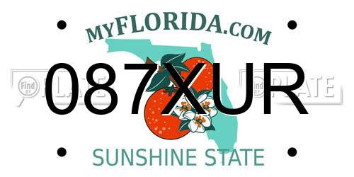 087XUR Florida License Plate