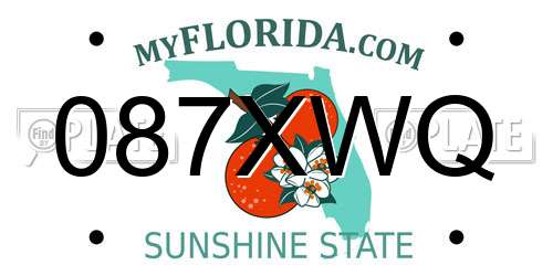 087XWQ Florida License Plate