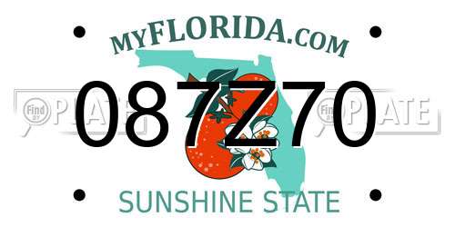 087Z70 Florida License Plate