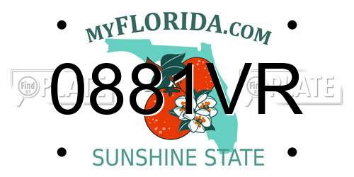 0881VR Florida License Plate