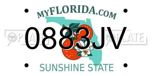 0883JV Florida License Plate