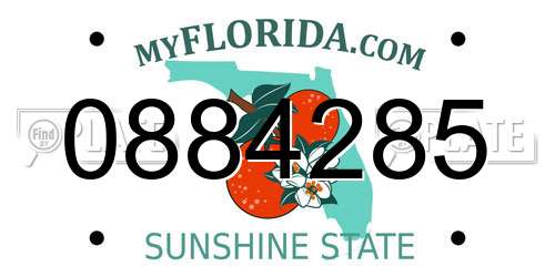 0884285 Florida License Plate